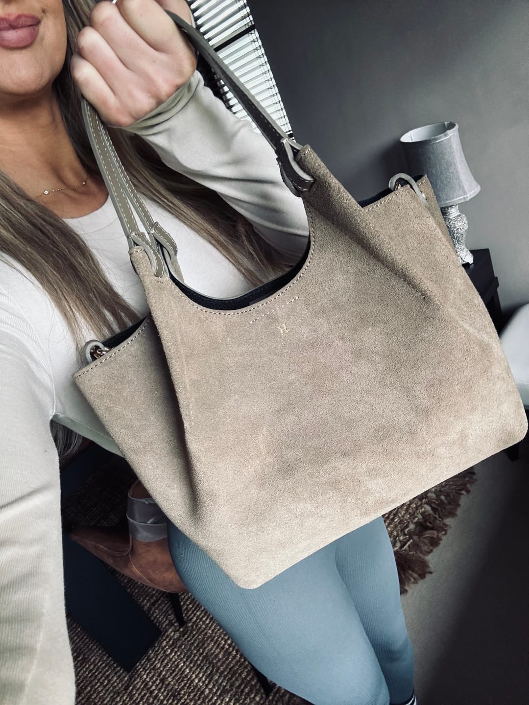 Customer photo review of Suede Little Lily Tote Bag
