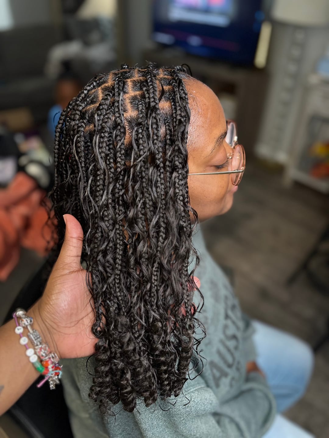 Customer photo review of Natural Color Loose Deep Wave Bulk Human Braiding Hair
