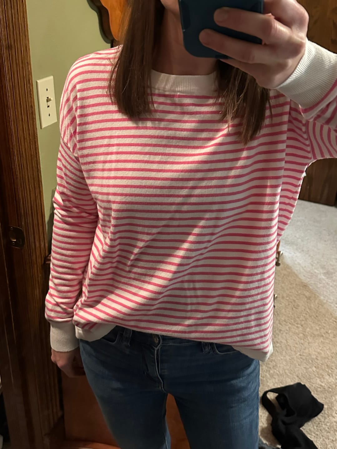 Customer photo review of Daybreak Stripe Sweater Tee