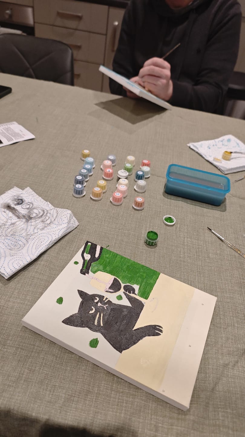 Customer photo review of 6 Mini Paintings - Crazy Cat Set