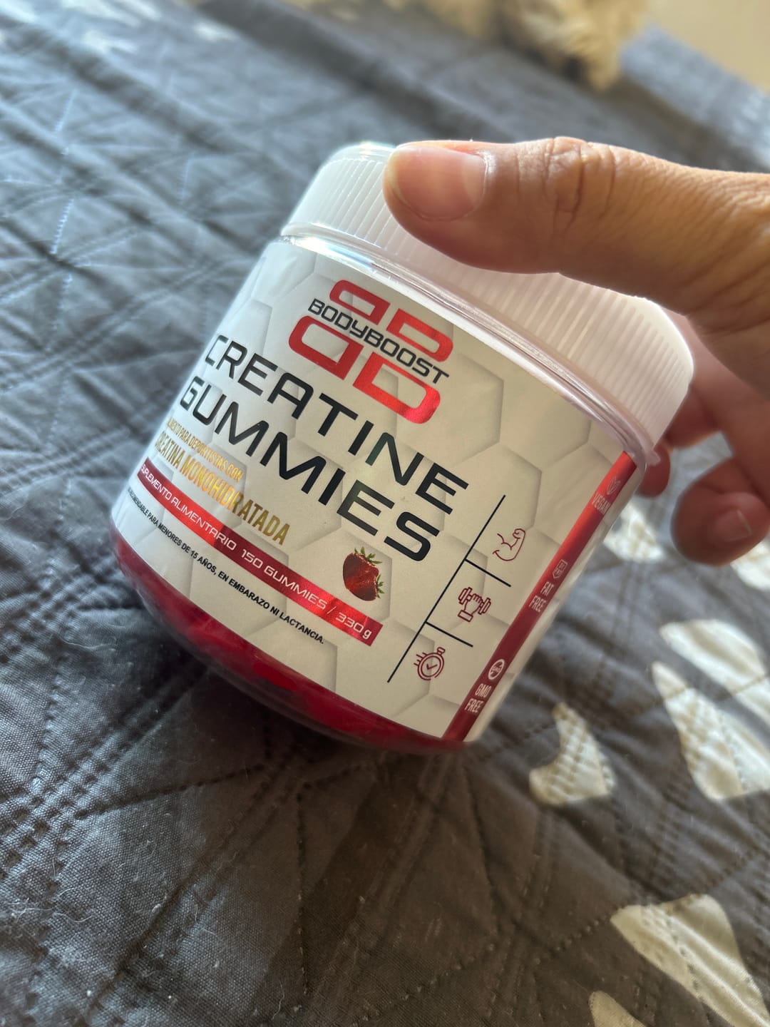 Customer photo review of Gomitas de Creatina