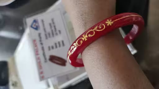 Customer photo review of 22kt (916) Yellow Gold Handmade Pola Bangles/Chooda/Churas for Women with Purity Certificate