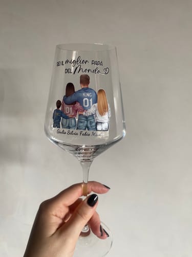 Customer photo review of Ogni giorno – Calice da vino personalizzato per la festa del papà e festa della mamma