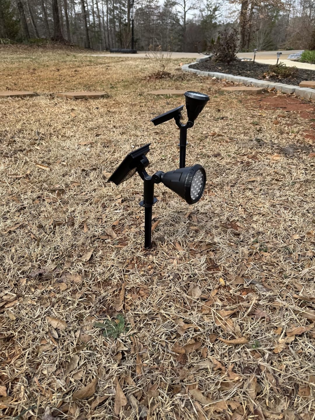 Customer photo review of Solar Garden Spotlight 9 LED – RGB & White, IP65 & Adjustable (2-in-1)