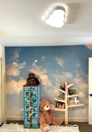 Customer photo review of LED Cloud Light Fixture Dimmable Flush Mount for Kids