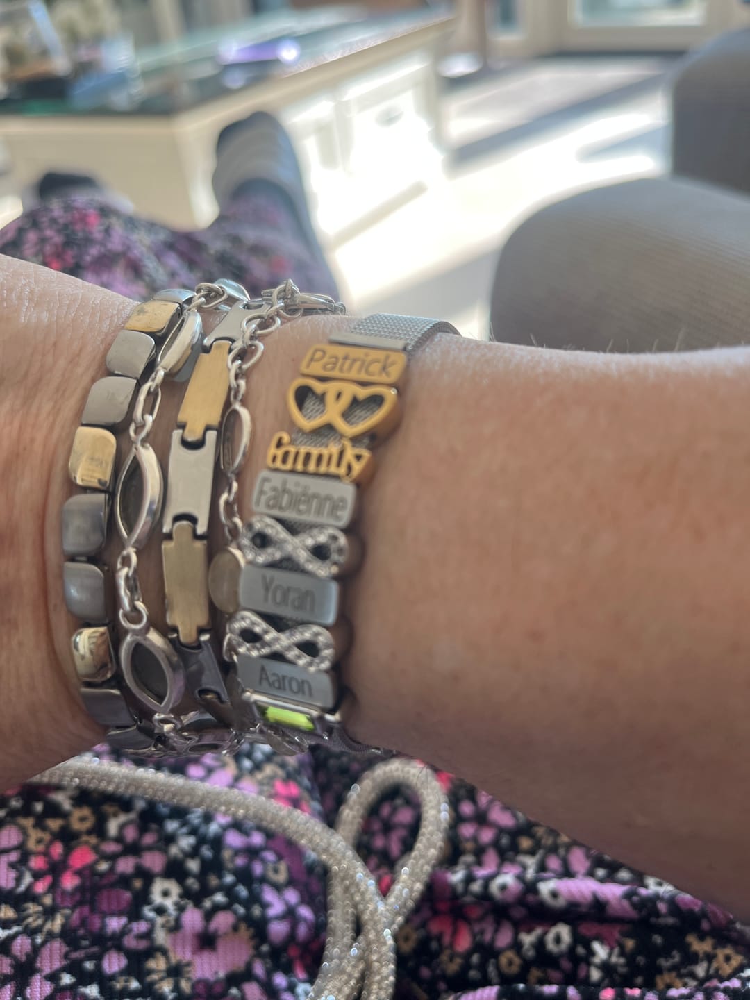 Customer photo review of Mesh charm name gold