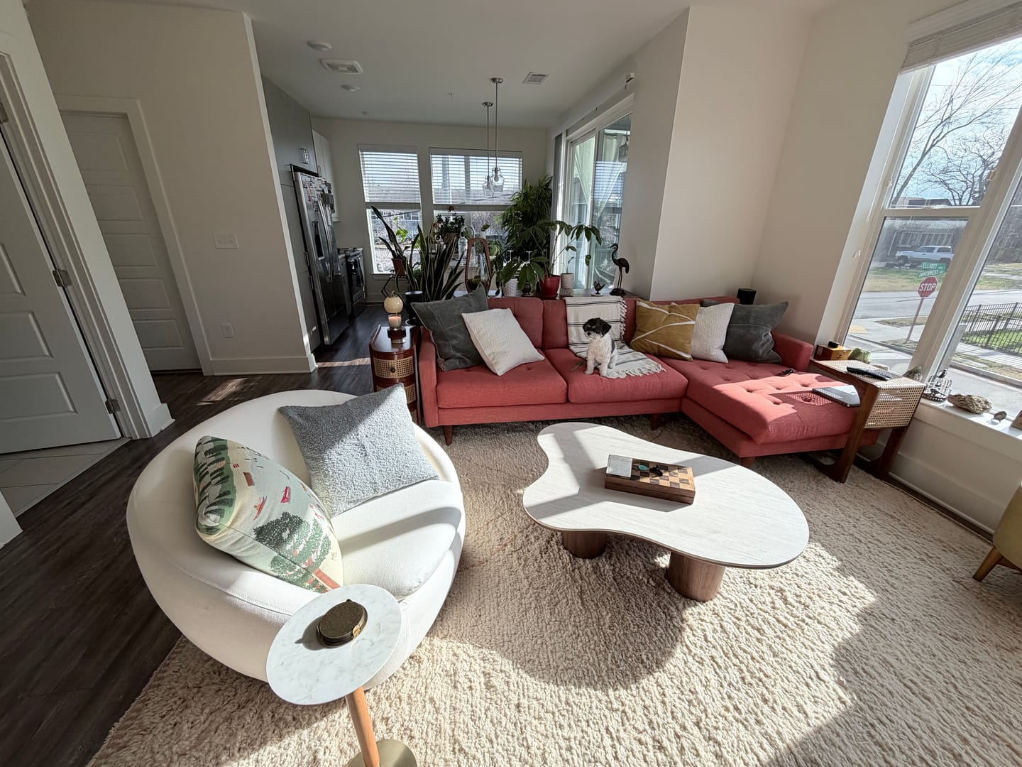 Customer photo review of Minimalist Cream Custom Moroccan Beni Mrirt Rug
