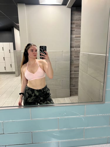 Customer photo review of Surge Bra — Pink