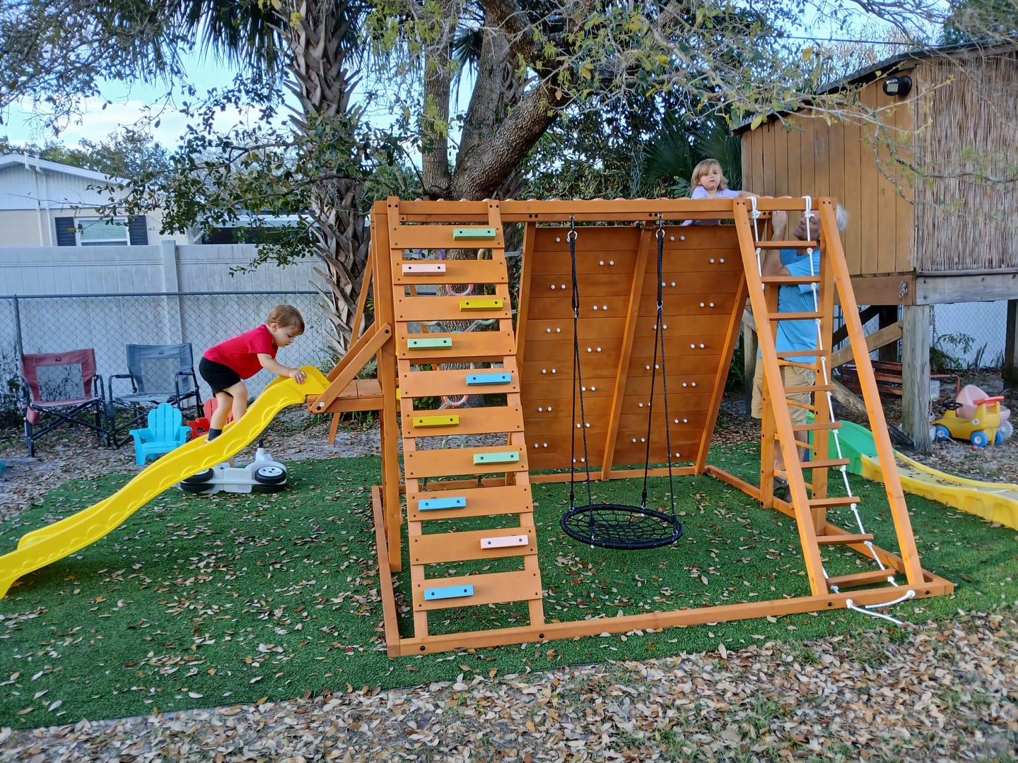Customer photo review of Sycamore | Outdoor Sensory Swing Set & Jungle Gym