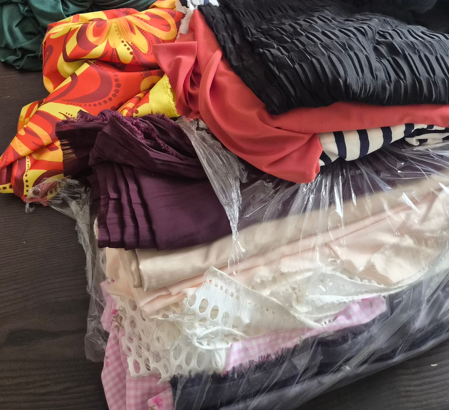 Customer photo review of 50p A Metre: Print & Plain Fabric Bundle
