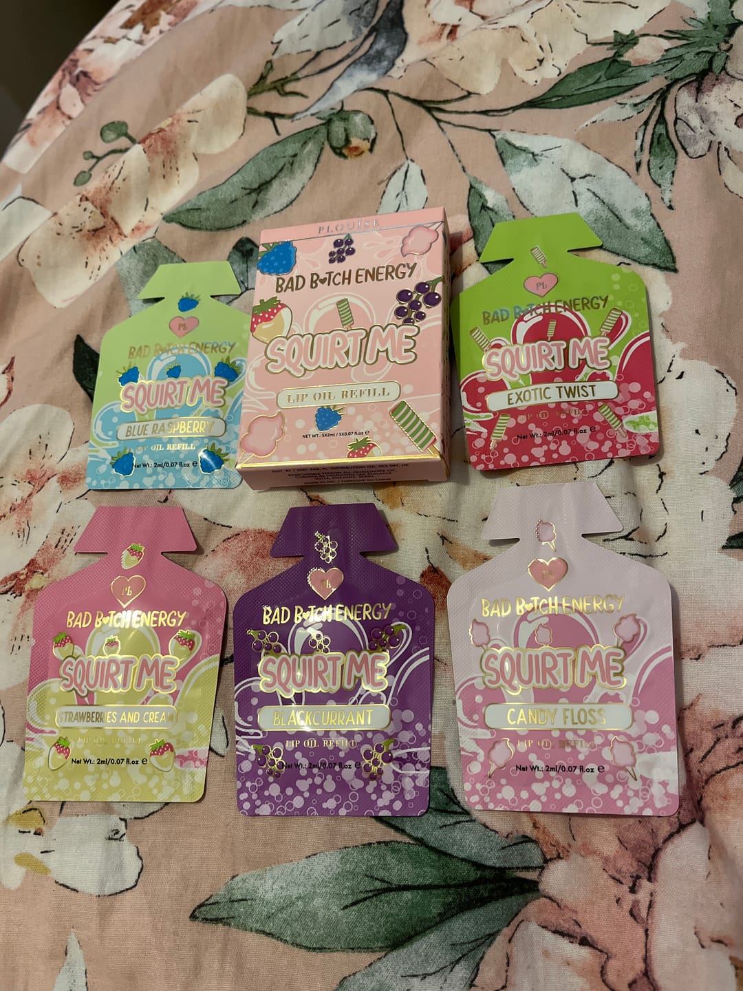 Customer photo review of P. Louise Squirt Me Lip Oil Refill Sachet Packs 2ml