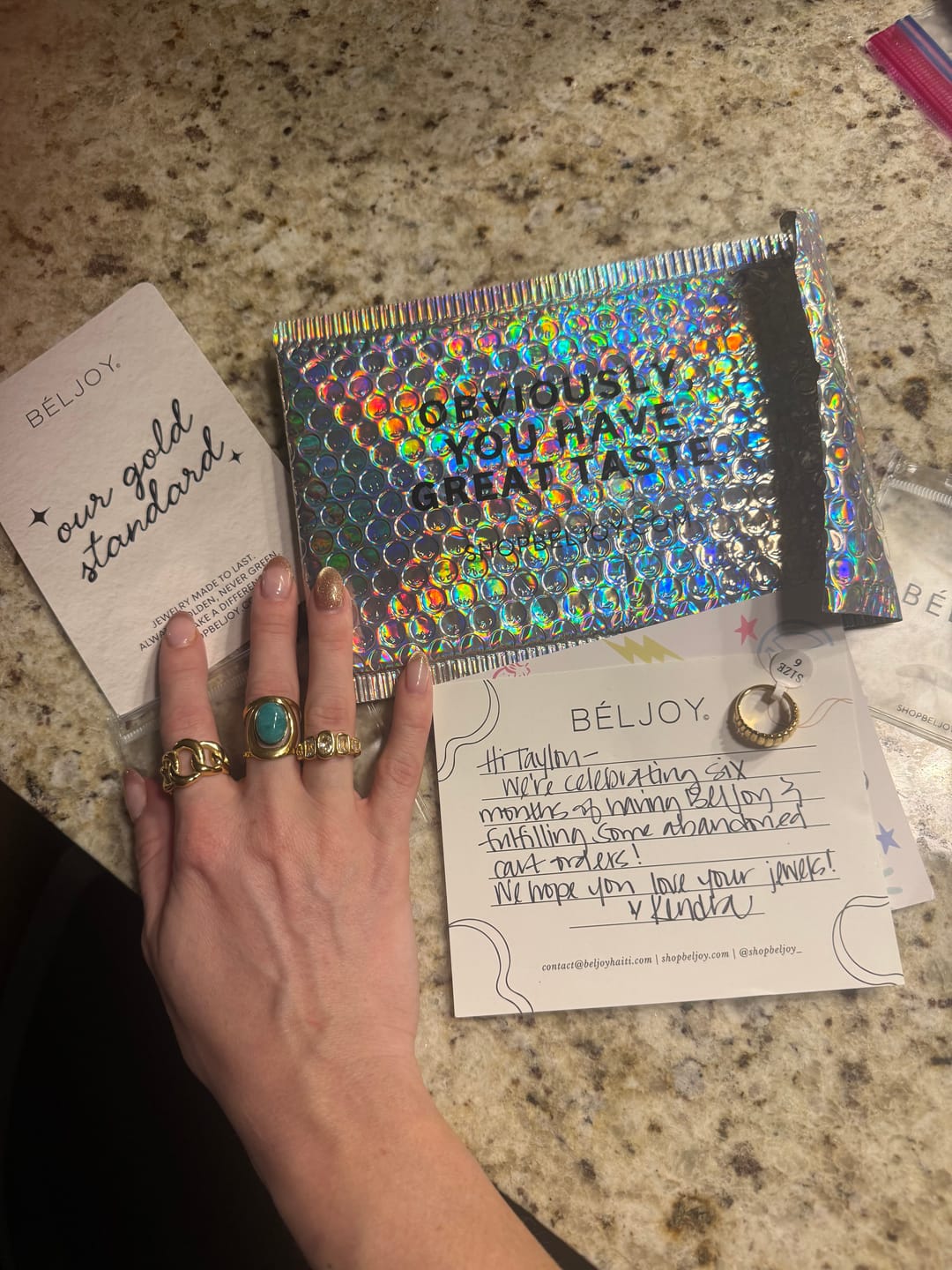 Customer photo review of Rowan Bezel Crystal Ring