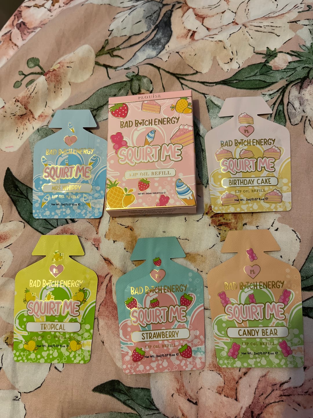 Customer photo review of P. Louise Squirt Me Lip Oil Refill Sachet Packs 2ml
