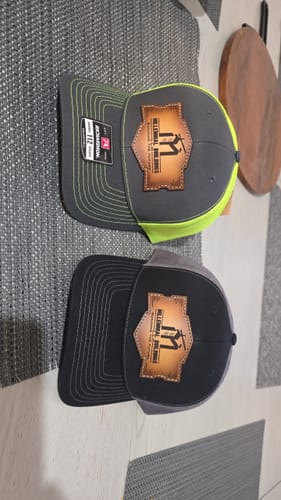 Customer photo review of Premium Custom Leather Patch Hats (Wholesale)