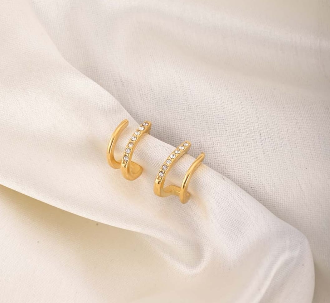 Customer photo review of Crystal Curve Earrings