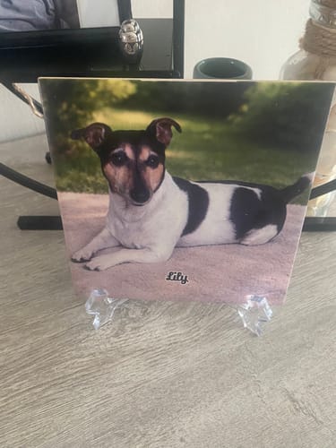 Customer photo review of Eigen Foto op Tegel - Met of Zonder Tekst