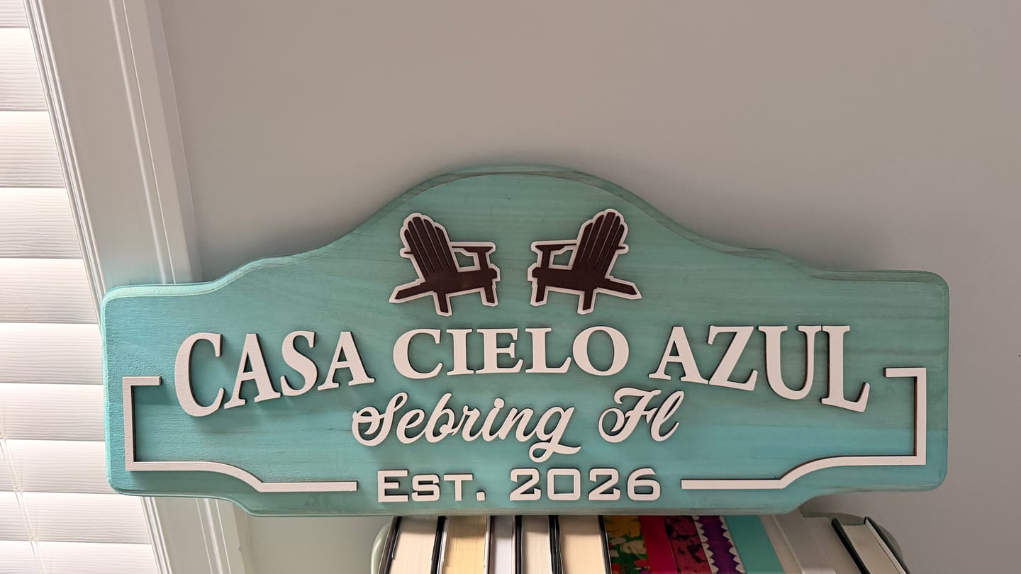 Customer photo review of Backyard Wooden Sign