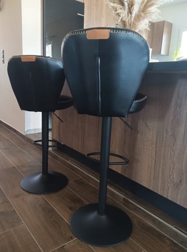 Customer photo review of Σκαμπό για Πάσο Κουζίνας Σετ 2 τμχ EKHO Ρυθμιζόμενο Ύψος 62-84 εκ Άνετο με Πλάτη και Μεγάλη Σταθερή Βάση Καφέ-Μαύρο  LJ-BB35097B01