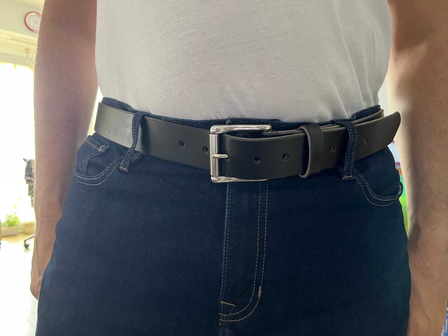 Customer photo review of Original Heritage Leather Work Belt – 1½″ (Black)