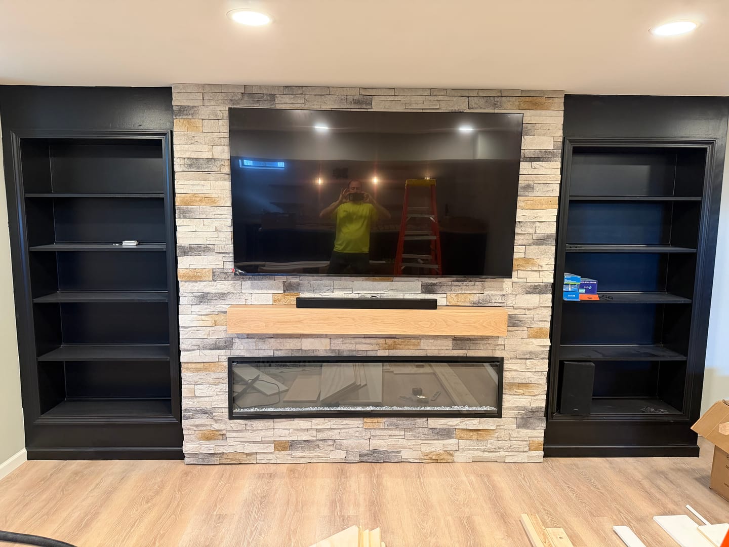 Customer photo review of White Oak Fireplace Mantel