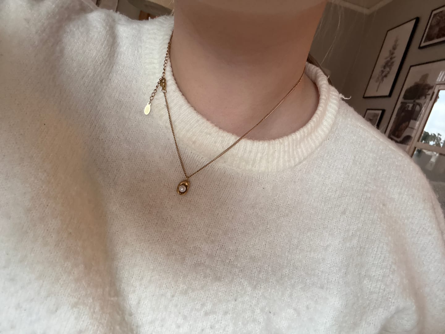 Customer photo review of Ilse - Pearl Necklace Stainless Steel