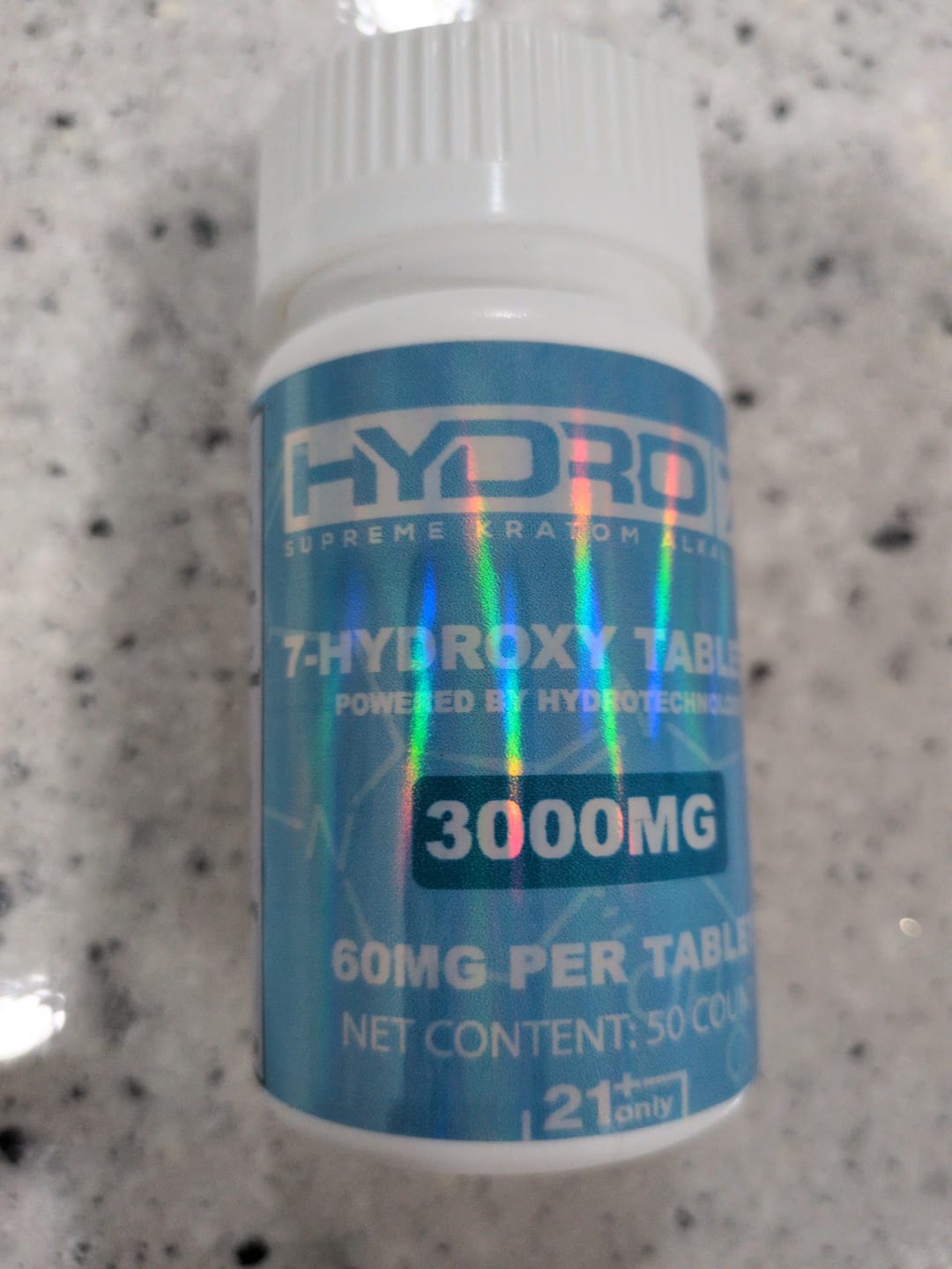 Customer photo review of 7-Hydroxy Tablets - 60MG (50 Count) 3000MG