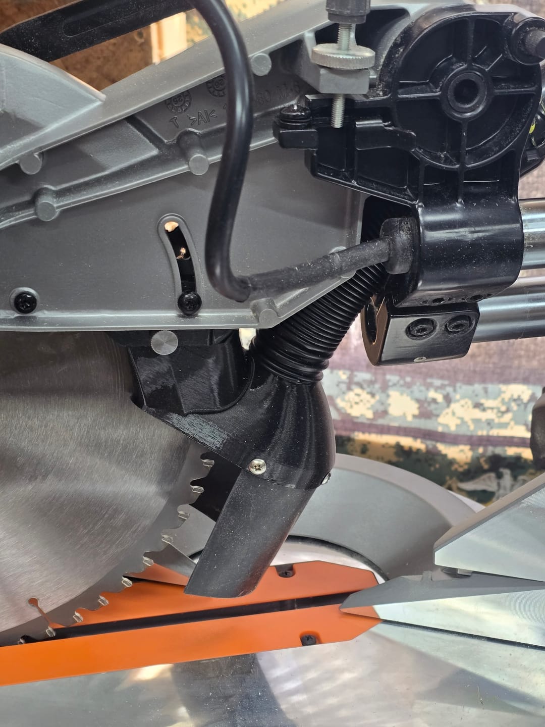 Customer photo review of Ridgid 12" Sliding Miter Saw Dust Collection Chute (R4222)