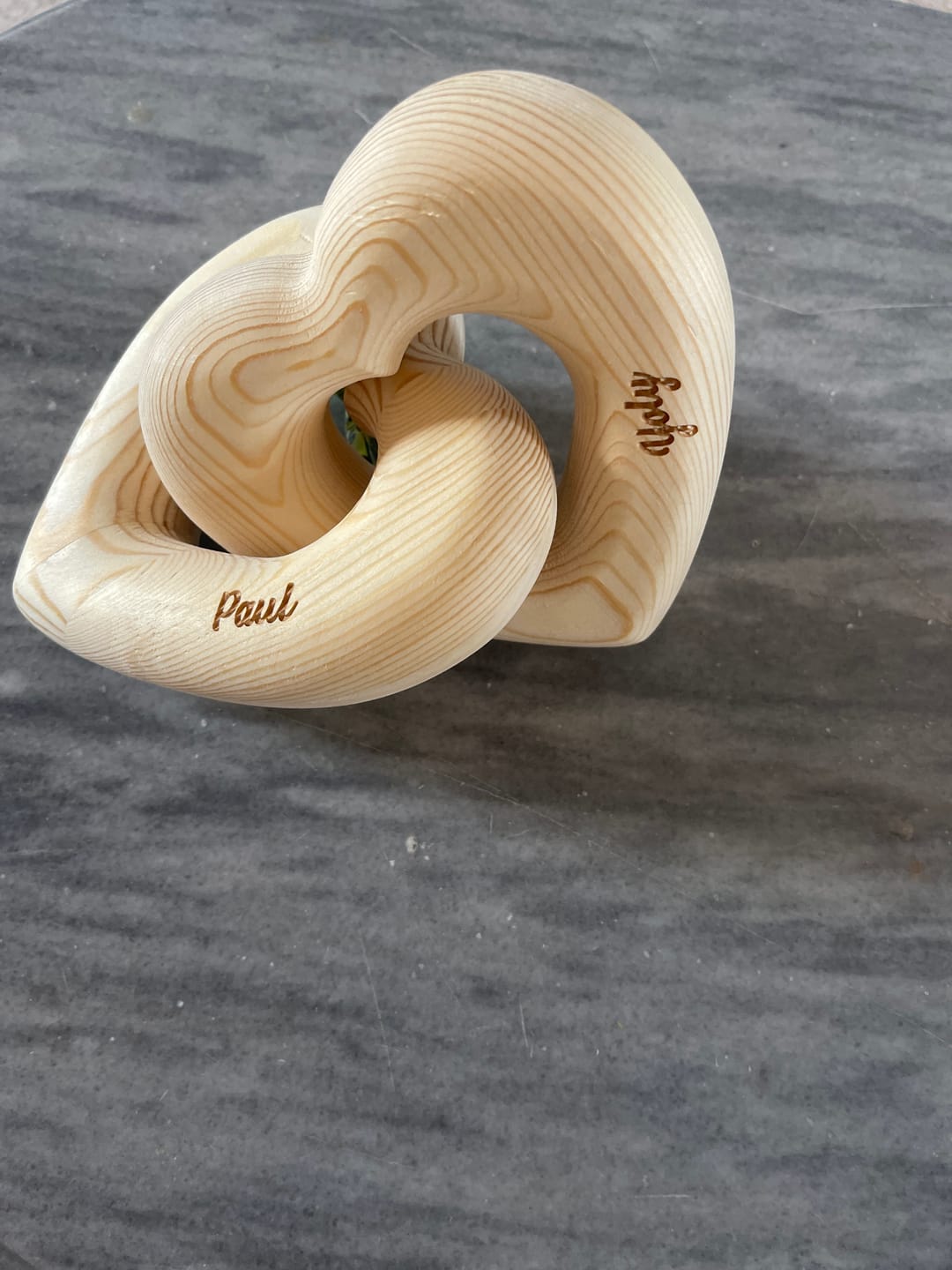 Customer photo review of Romantic Couple - Personalized Infinity Heart Sculpture