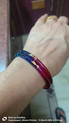Customer photo review of "Mayur A Colorful Peacock Style!" - 916 22k Gold Bangles (Multicolour)