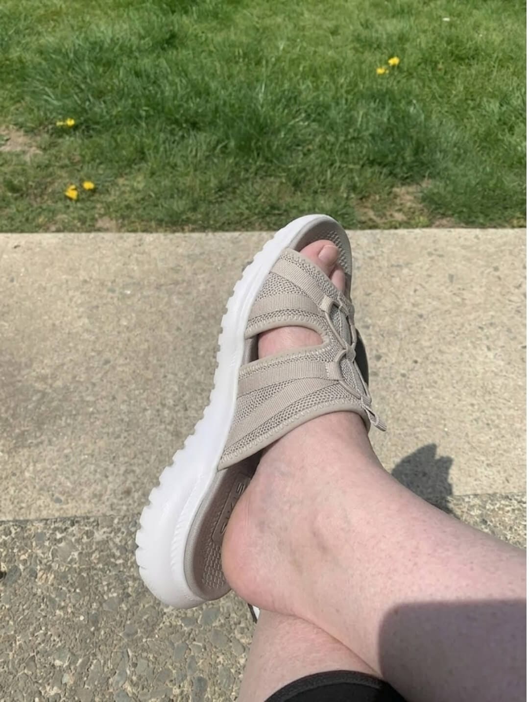 Customer photo review of OS Aria Slide Sandal – Cushioned Support & Pressure Relief