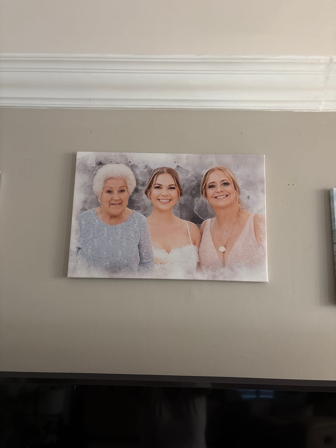 Customer photo review of Add Loved One to Photo, Family Portrait From Different Photos, Combine Photos Canvas, Christmas Gift, Memorial Gift for Dad Mom, Add Passed Away