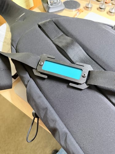 Customer photo review of Blue Glow In The Dark Web MOLLE Identifier