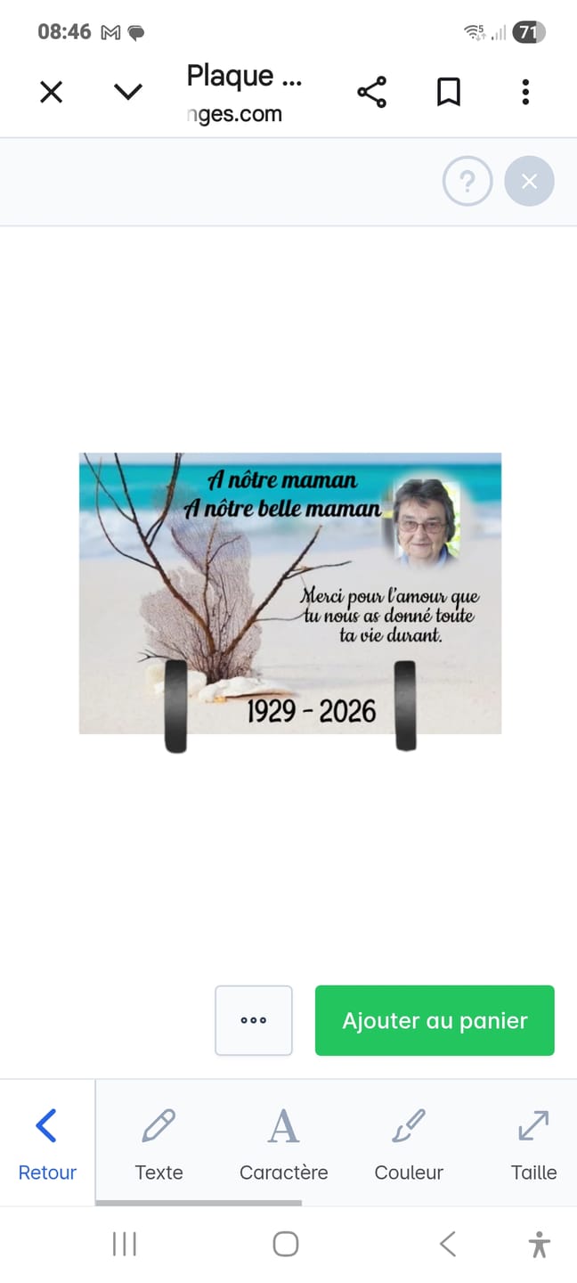 Customer photo review of Plaque Funéraire Chien Loup