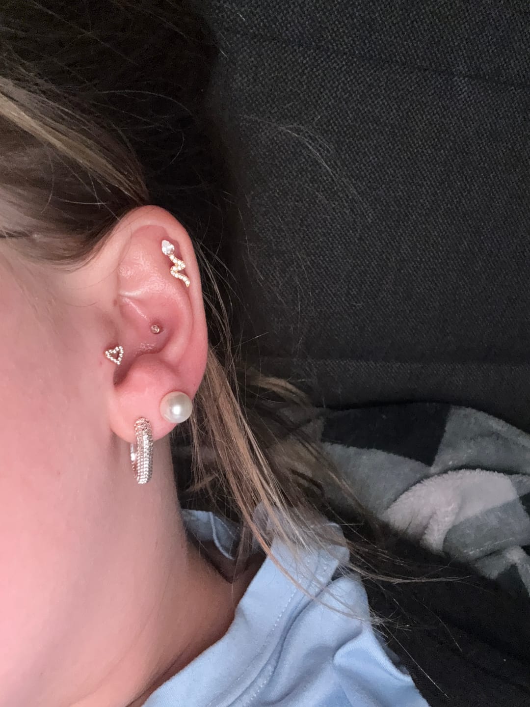 Customer photo review of Shine Snake Piercing | Titan