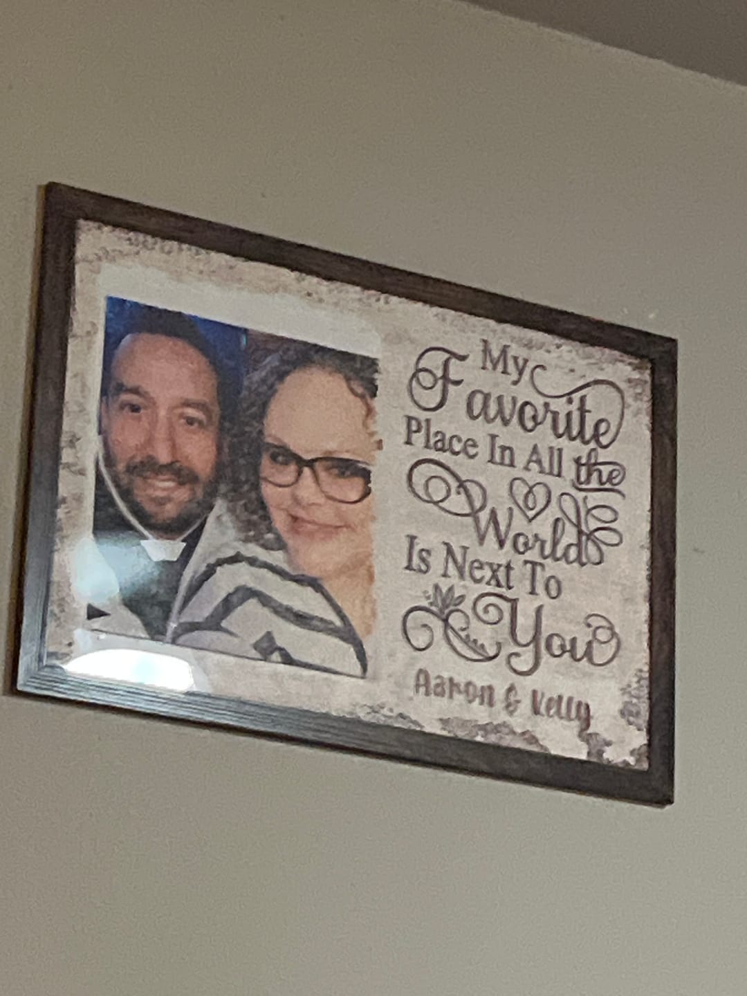 Customer photo review of Next To You Is One Of My Favorite Places To Be - Upload Image - Personalized Horizontal Poster