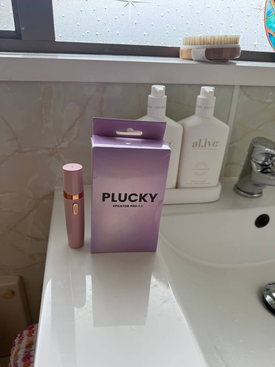 Customer photo review of Plucky - Facial Hair Remover - 40% OFF!