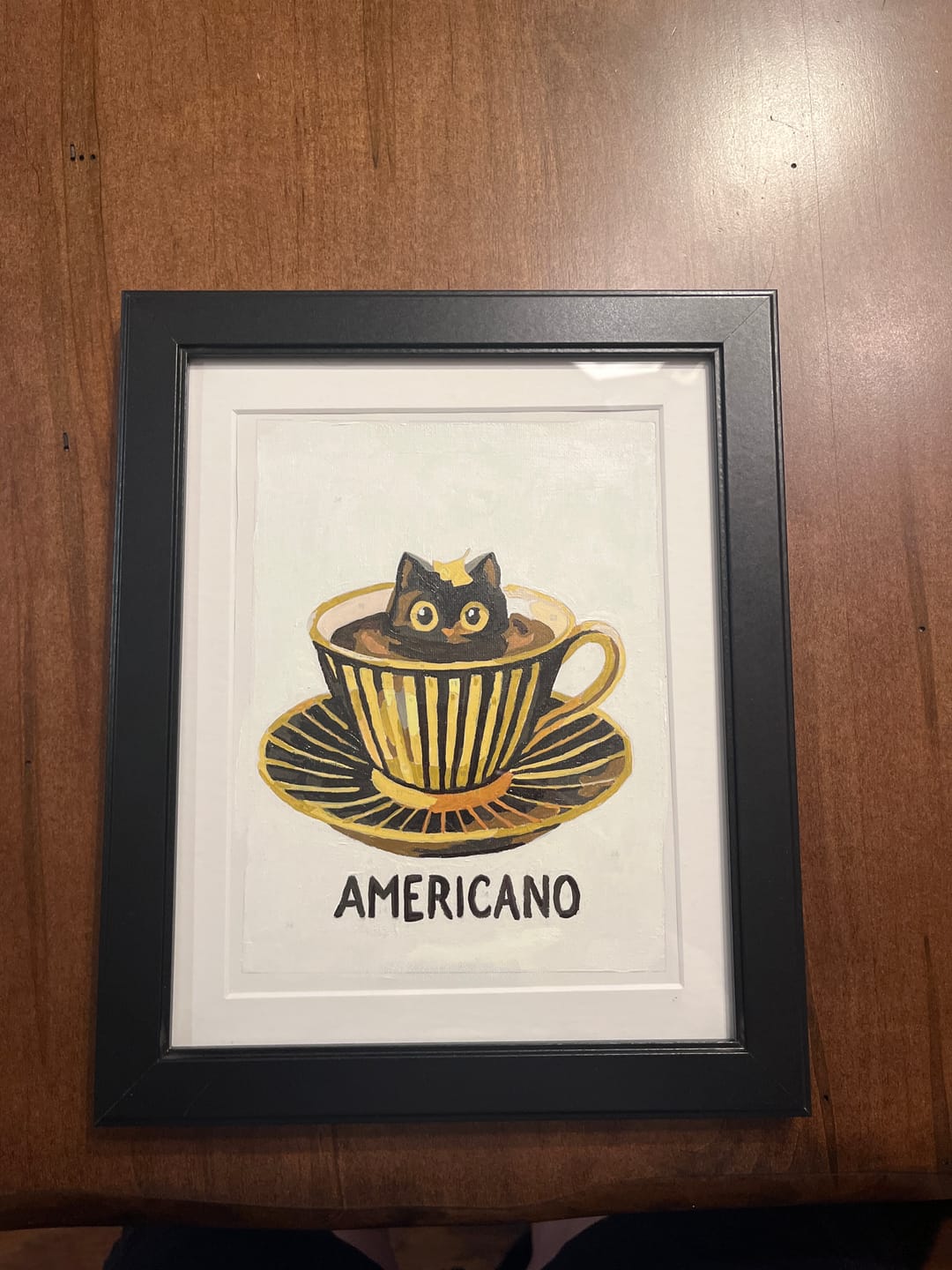 Customer photo review of 6 Mini Paintings - Cats in Cups Set