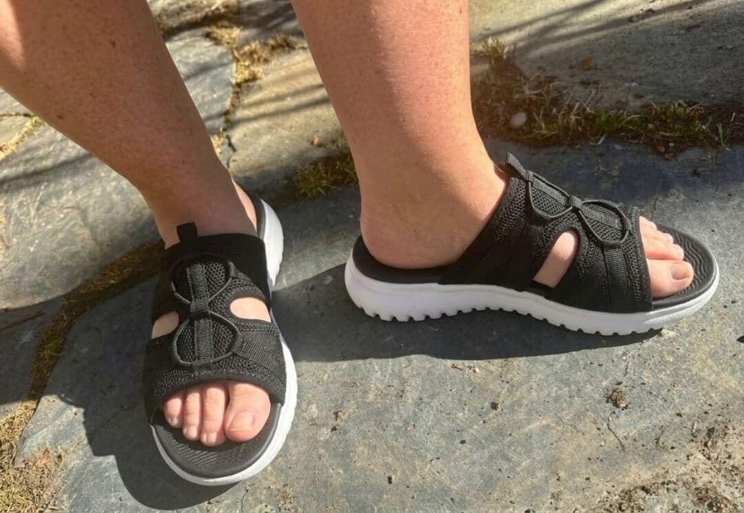 Customer photo review of OS Aria Slide Sandal – Cushioned Support & Pressure Relief