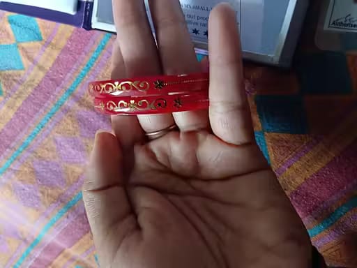 Customer photo review of 22kt (916) Yellow Gold Handmade Pola Bangles/Chooda/Churas for Women with Purity Certificate