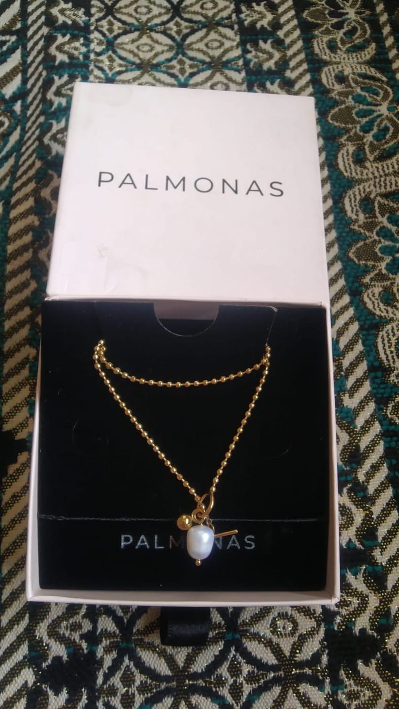 Customer photo review of Dainty Beaded Pearl Chain