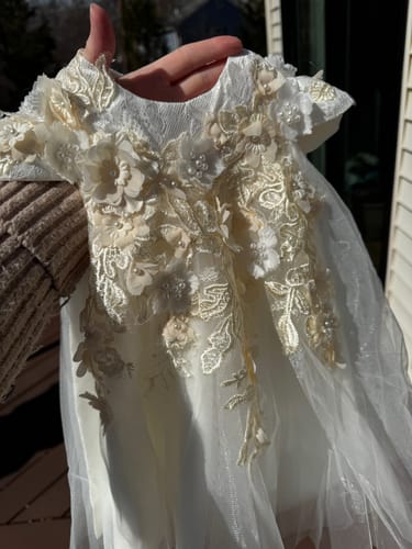 Customer photo review of Girls Christening Dresses Cute Girl Birthday Dress Flower Girl Princess Dress