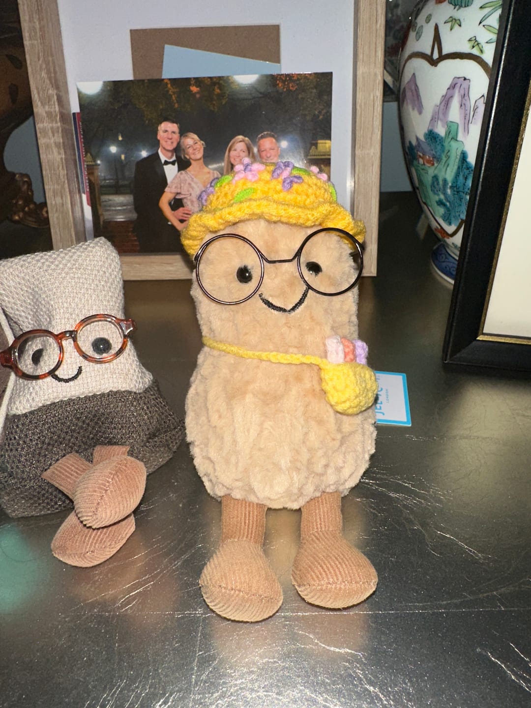 Customer photo review of Summer Outfit | Yellow Crochet Floral Hat & Mini Bag Set for Jellycat Plush | Embroidered Bucket Hat Outfit for Amuseables & Soft Toys