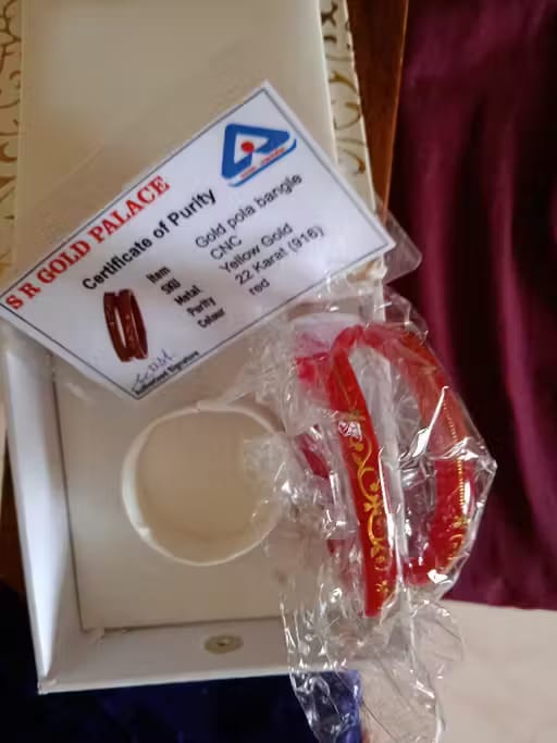 Customer photo review of 22kt (916) Yellow Gold Handmade Pola Bangles/Chooda/Churas for Women with Purity Certificate
