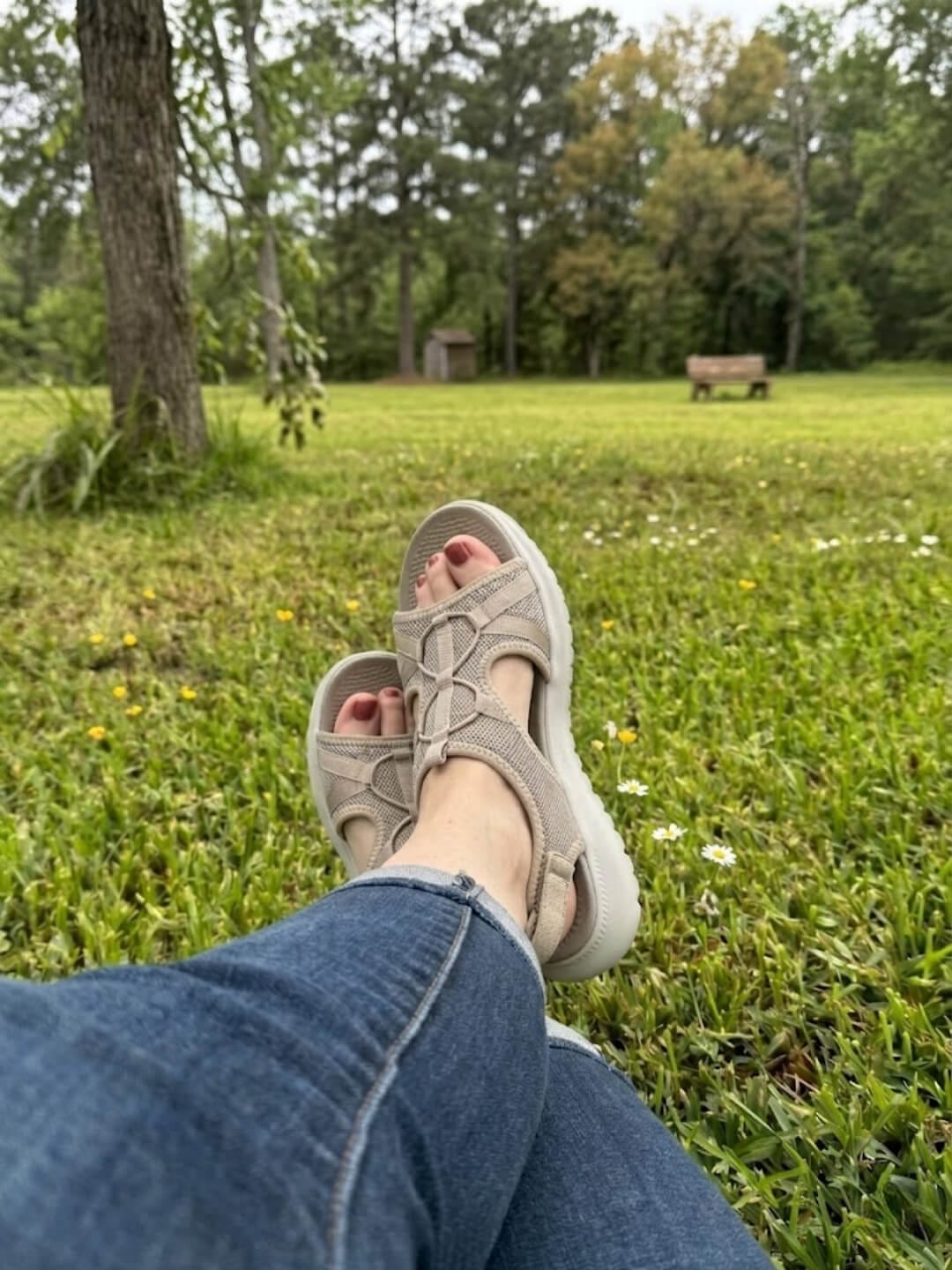 Customer photo review of OS Aria Sandal – Cushioned Sole & Pressure Relief