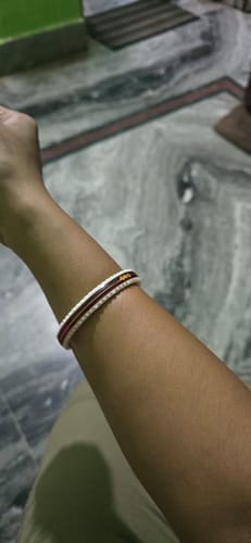 Customer photo review of Red – “Crimson Charm Women’s Bangle” (Pack of 1 Pair) (2 pis)