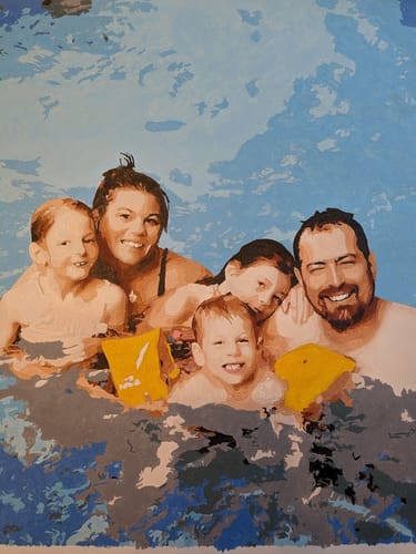 Customer photo review of Custom Paint By Numbers - Personalized Portraits Art