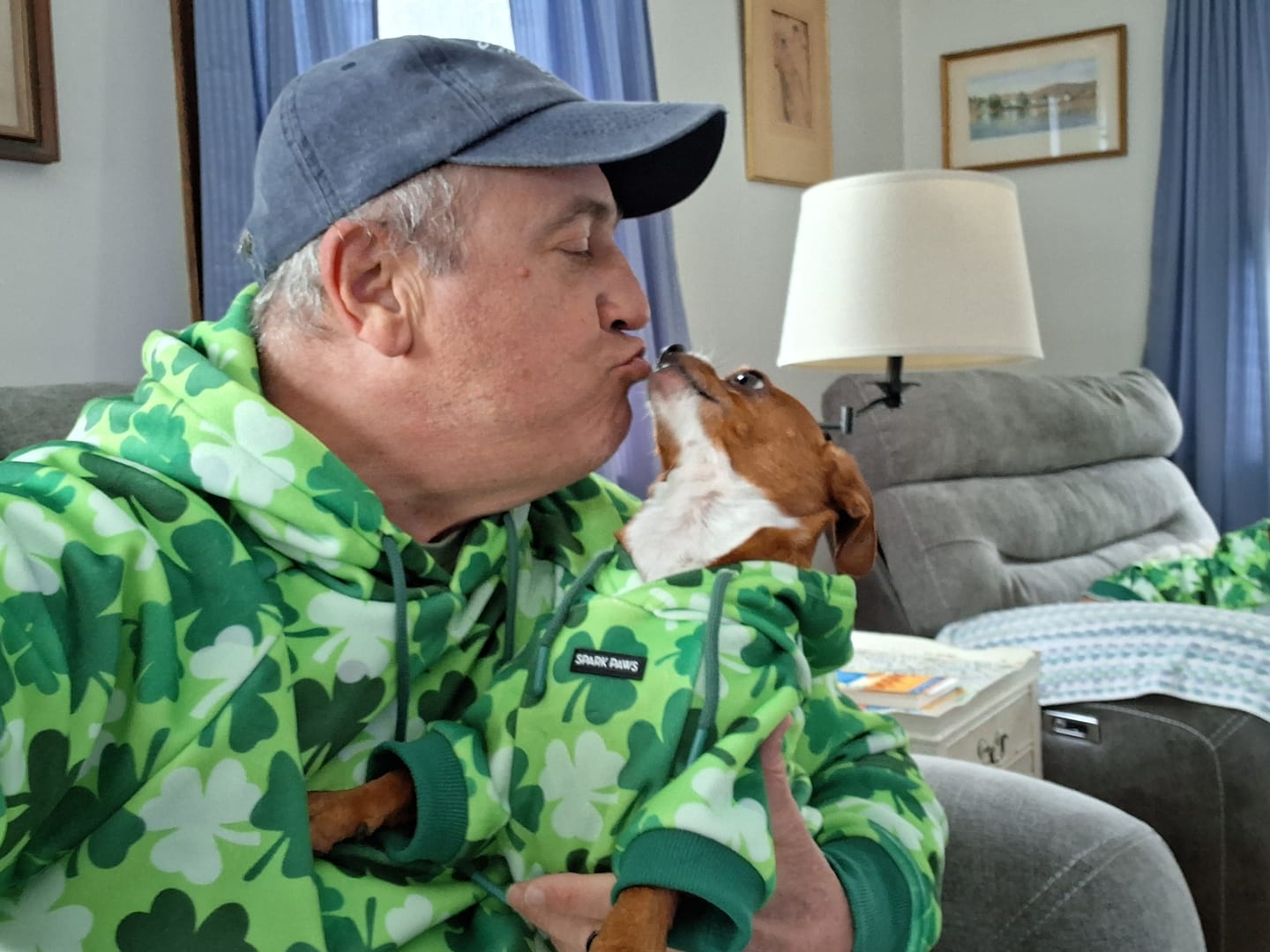 Customer photo review of St. Paddy's Dog Hoodies (Limited Edition)