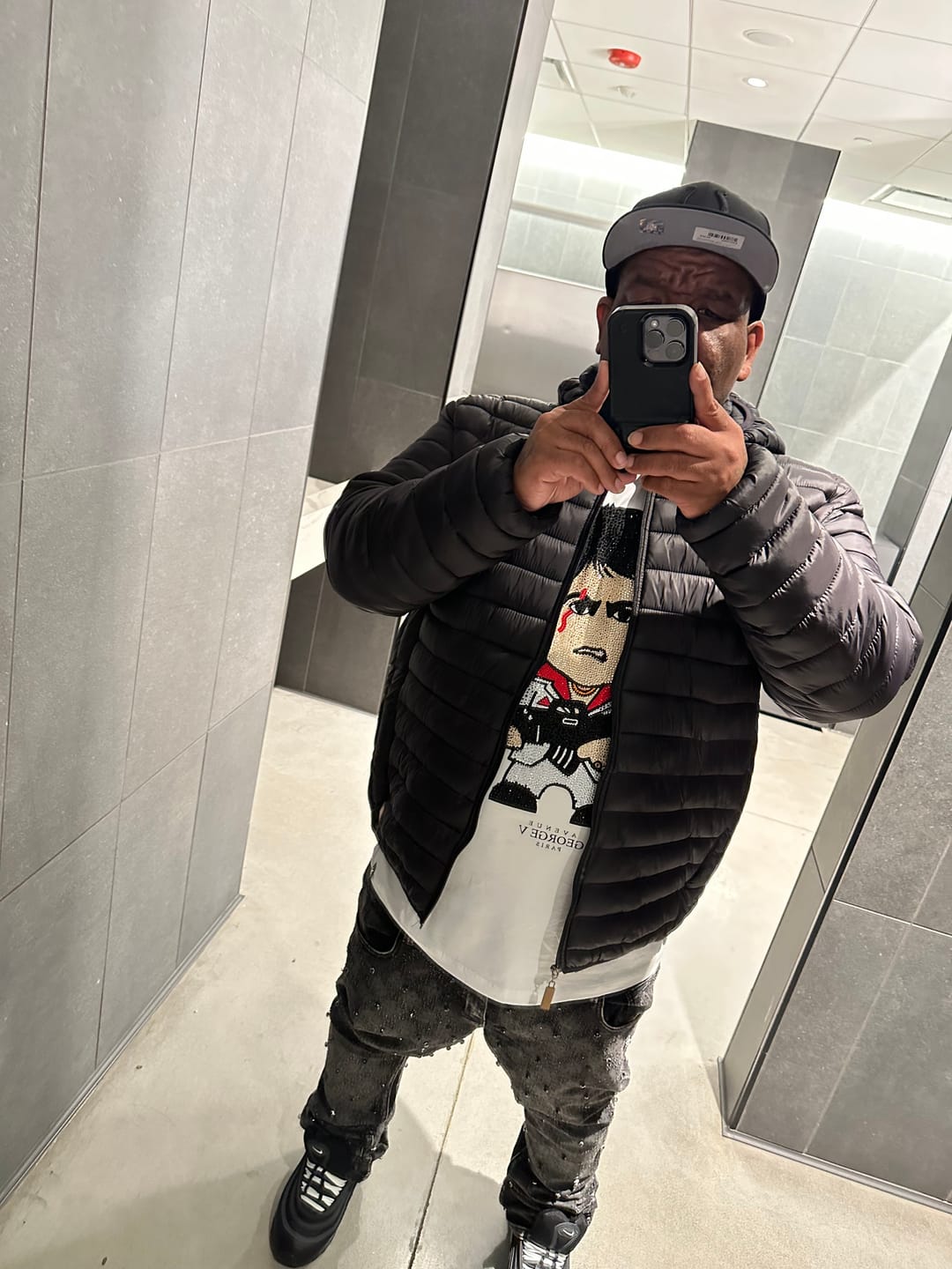 Customer photo review of Vicious Denim Men's Stacked Embellished Jeans - Black Wash