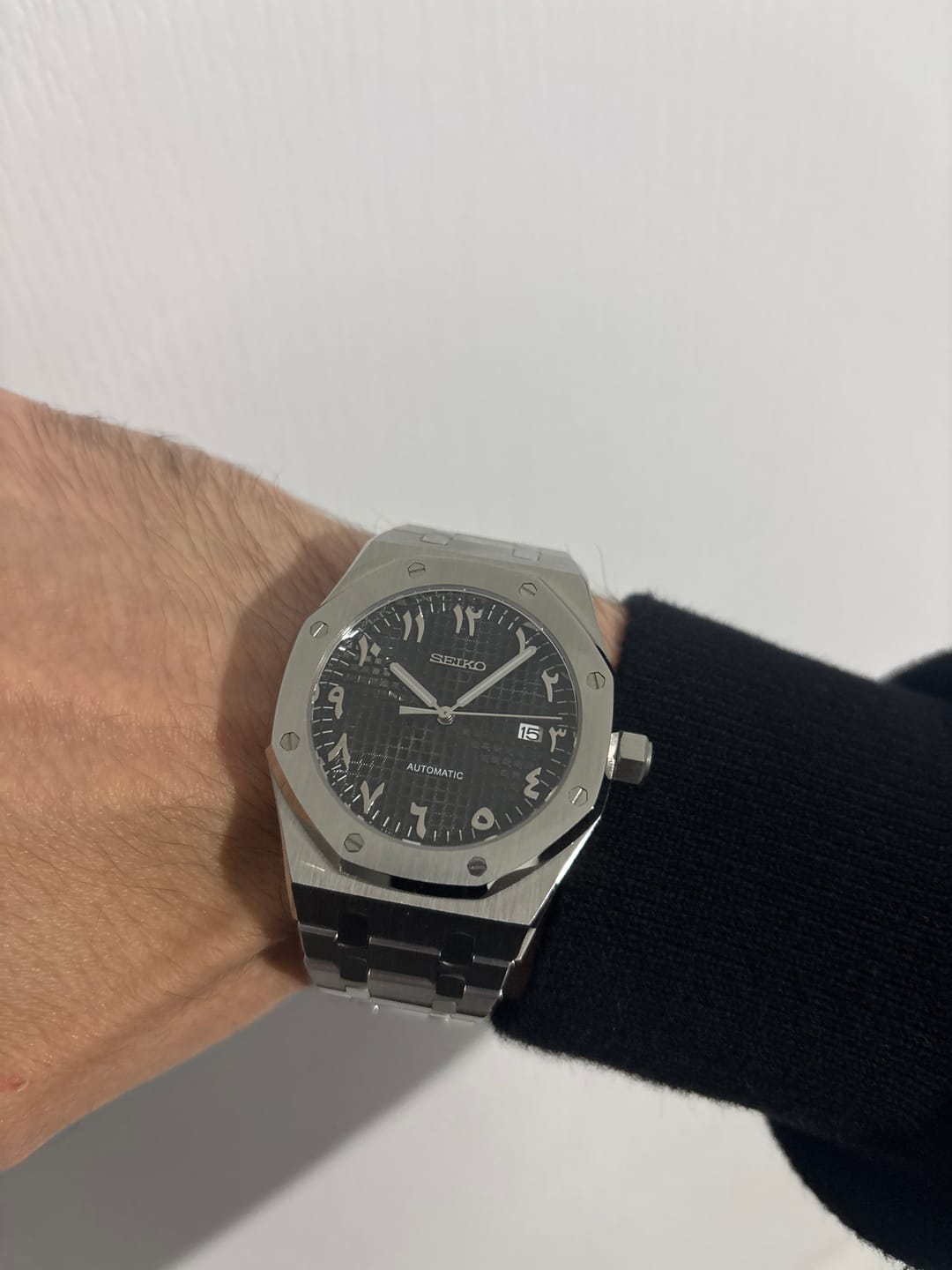 Customer photo review of Custom Seiko Royal Oak Inspired with Black Arabic Dial