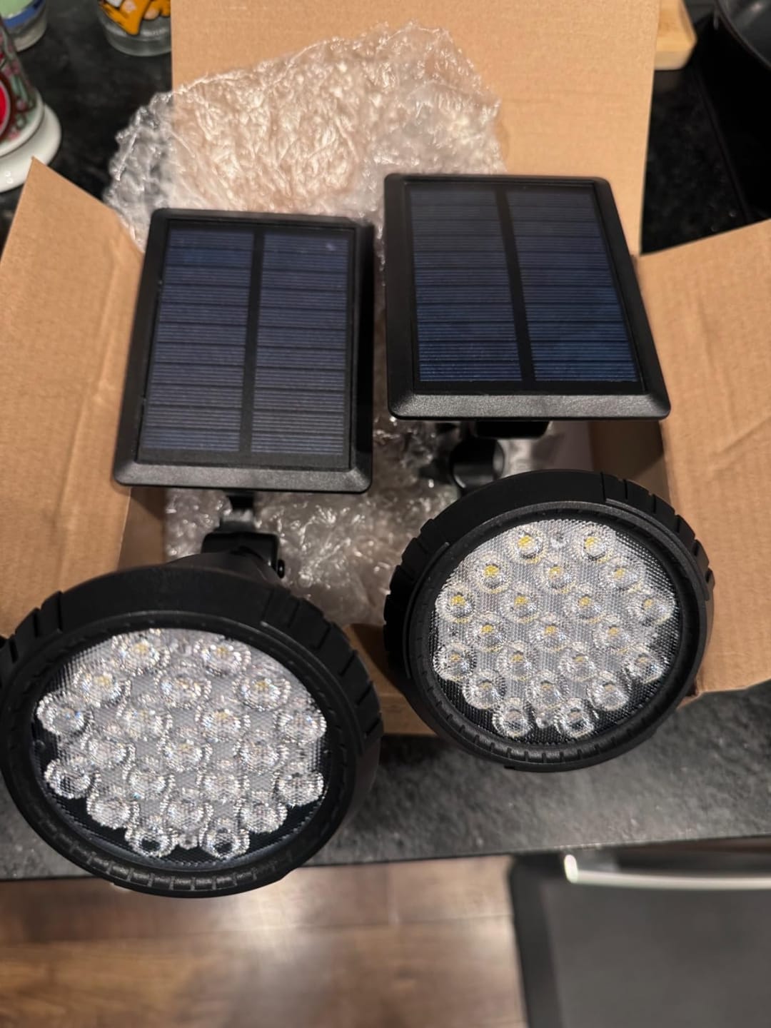 Customer photo review of Solar Garden Spotlight 9 LED – RGB & White, IP65 & Adjustable (2-in-1)